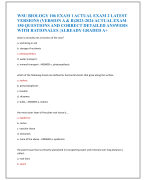 WSU BIOLOGY 106 EXAM 1 ACTUAL EXAM 2 LATEST  VERSIONS (VERSION A & B)2023-2024 ACTUAL EXAM  150 QUESTIONS AND CORRECT DETAILED ANSWERS  WITH RATIONALES |ALREADY GRADED A+ 