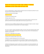 RASMUSSEN PATHOPHYSIOLOGY EXAM QUESTIONS  AND ANSWERS 2024