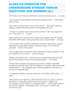 CLASS A/B OPERATOR FOR UNDERGROUND STORAGE TANK/86 QUESTIONS AND ANSWERS (A+)