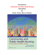 Test Bank For Community and Public Health Nursing  10th Edition By Cherie. Rector, Mary Jo Stanley |All Chapters, Complete Q & A, Latest 2024|