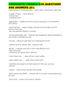 CORPORATE FINANCE II/26 QUESTIONS AND ANSWERS (A+)