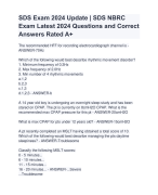 SDS Exam 2024 Update | SDS NBRC Exam Latest 2024 Questions and Correct  Answers Rated A+ | Verified SDS ExamUpdate  2024 Quiz with Accurate Solutions Aranking Allpass