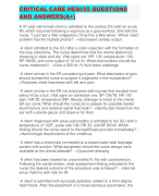 CRITICAL CARE HESI/55 QUESTIONS AND ANSWERS(A+)