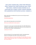 2024 LATEST UPDATED WALL STREET PREP PREMIUM  EXAM: TRANSACTION COMPS MODELING WALL STREET  PREP EXA