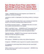Epic Bridges Exam Prep Latest 2024 |  Epic Bridge Actual Exam Update 2024  Questions and Correct Answers Rated  A+ | Verified Epic Bridges Prep Exam 2024 Accurate Solutions Aranking Allpassupdate
