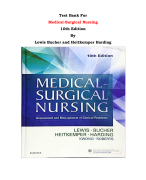 Test Bank For Medical-Surgical Nursing: Assessment and Management of Clinical Problems  10th Edition By Lewis, Bucher, Heitkemper, Harding |All Chapters, Complete Q & A, Latest 2024|