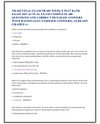 NR 602 FINAL EXAM/NR 602 WEEK 8 TEST BANK EXAM 2023 ACTUAL EXAM COMPLETE 400  QUESTIONS AND CORRECT DETAILED ANSWERS  WITH RATIONALES (VERIFIED ANSWERS) |ALREADY  GRADED A+