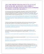APEA PRE-PREDICTOR 2024-2025 ACTUAL EXAM  TEST BANK 850+ QUESTIONS AND CORRECT  DETAILED ANSWERS WITH RATIONALES (VERIFIED  ANSWERS) |ALREADY GRADED A+