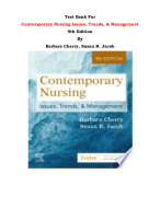 Test Bank For Contemporary Nursing Issues, Trends, & Management  9th Edition By Barbara Cherry, Susan R. Jacob |All Chapters, Complete Q & A, Latest 2024|