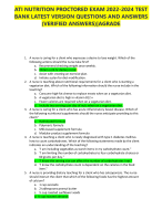 ATI RN Mental Health 2019/Mental Health ATI 160  Questions and 100% Correct Answers and  Explanations.New Update 