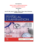 Test Bank For Seidel's Guide to Physical Examination  An Interprofessional Approach 10th Edition By Jane W. Ball, Joyce E. Dains, John A. Flynn, Barry S Solomon, Rosalyn W Stewart |All Chapters, Complete Q & A, Latest 2024|