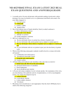 NR 602/NR602 FINAL EXAM LATEST 2023 REAL  EXAM QUESTIONS AND ANSWERS|AGRADE 