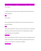 NASM Nutrition Certification| 100% Score