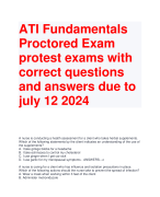 ATI Fundamentals Proctored Exam Study h correct questions and answers 2024/2025