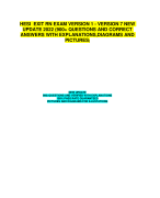 HESI  EXIT RN EXAM VERSION 1 - VERSION 7 NEW  UPDATE 2022 (900+ QUESTIONS AND CORRECT  ANSWERS WITH EXPLANATIONS,DIAGRAMS AND  PICTURES)