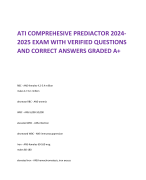 ATI COMPREHESIVE PREDIACTOR 2024- 2025 EXAM WITH VERIFIED QUESTIONS  AND CORRECT ANSWERS GRADED A+