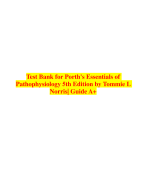 Porth’s Essentials of Pathophysiology 5th Edition Test Bank 