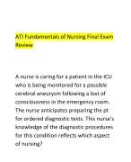 ATI Fundamentals of Nursing Final Exam  Review