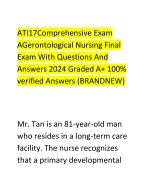 ATI17Comprehensive Exam  AGerontological Nursing Final  Exam With Questions And  Answers 2024 Graded