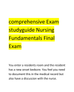 comprehensive Exam  studyguide Nursing  Fundamentals Final  Exam