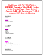 Exam 1: NUR166/ NUR 166 Concepts of FamilyCentered Nursing for the Practical Nurse Exam Review| Questions and Verified Answers| 100% Correct (2023/2024 UPDATE) - Hondros