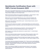 Quickbooks Certification Exam with 100% Correct Answers 2023