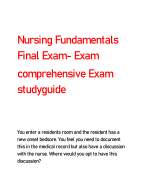 Nursing Fundamentals  Final Exam- Exam comprehensive Exam  studyguide