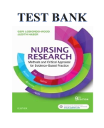 TEST BANK FOR NURSING RESEARCH METHODS AND CRITICAL APPRAISAL FOR EVIDENCEBASED PRACTICE 9TH EDITION BY GERI LOBIONDO-WOOD, AND JUDITH HABER