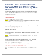 ATI PN NURSING CARE OF CHILDREN NGN 2020  EXAM & PRACTICE EXAMS 250 QUESTIONS AND  CORRECT DETAILED ANSWERS (VERIFIED  ANSWERS) WITH RATIONALES |ALREADY GRADED  A+ 