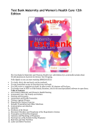Test Bank Maternity and Women's Health Care 12th Edition