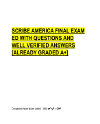 SCRIBE AMERICA FINAL EXAM  ED WITH QUESTIONS AND  WELL VERIFIED ANSWERS  [ALREADY GRADED A+]