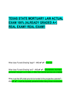 TEXAS STATE MORTUARY LAW ACTUAL  EXAM 100% [ALREADY GRADED A+]  REAL EXAM!! REAL EXAM!!