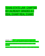 TEXAS STATE LAW CHAPTER  651 [ALREADY GRADED A+]  REAL EXAM!! REAL EXAM!!