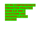 ATI RN COMPREHENSIVE  PREDICTOR PRACTICE  EXAM A,B AND C  QUESTIONS AND  ANSWERS LATEST  2023/2024