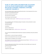 KAPLAN ADULT HEALTH MED SURG EXAM 2024 ACTUAL EXAM 70 QUESTIONS AND CORRECT  DETAILED ANSWERS (VERIFIED ANSWERS)  |ALREADY GRADED A+ 
