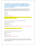 CALIFORNIA LAW EXAM PHYSICAL THERAPY 2024  ACTUAL EXAM 80 QUESTIONS AND CORRECT DETAILED  ANSWERS WITH RATIONALES (VERIFIED ANSWERS)  |ALREADY GRADED A+