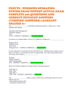 FEDVTE - WINDOWS OPERATING SYSTEM EXAM NEWEST ACTUAL EXAM COMPLETE 300 QUESTIONS AND CORRECT DETAILED ANSWERS (VERIFIED ANSWERS) ALREADY GRADED A+