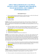 ADULT HEALTH lll EXAM 1-4 & FINAL  EXAM LATEST VERSIONS 2023-2024 REAL  EXAM QUESTIONS AND CORRECT  ANSWERS|GRADED A+ 