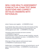 WGU C458 HEALTH ASSESSMENT  EXAM ACTUAL EXAM TEST BANK  QUESTIONS AND CORRECT  DETAILED ANSWERS WITH  RATIONALES