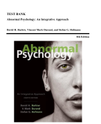 Test Bank - Abnormal Psychology-An Integrative Approach, 8th Edition (Barlow, 2018)