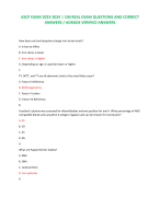 ASCP EXAM 2023-2024 | 100 REAL EXAM QUESTIONS AND CORRECT  ANSWERS / AGRADE VERIFIED ANSWERS 