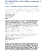 Test Bank For Fundamentals of Nursing, The Art and Science of Person-Centered Care, 10th Edition, Carol R. Taylor, Pamela B Lynn, Jennifer L Bartlett, 9781975168155