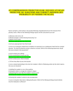 ATI COMPREHENSIVE PREDICTOR EXAM  2022/2023| ATI NCLEX  PREDICTOR 180  QUESTIONS AND CORRECT ANSWERS (90%  PROBABILITY OF PASSING THE NCLEX) 