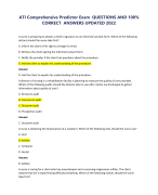 ATI Comprehensive Predictor Exam  QUESTIONS AND 100%  CORRECT  ANSWERS UPDATED 2022