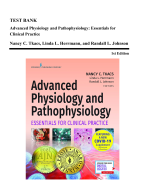Test Bank - Advanced Physiology and Pathophysiology-Essentials for Clinical Practice, 1st Edition (Tkacs, 2021)