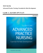 Test Bank - Advanced Practice Nursing-Essentials for Role Development, 4th Edition (Joel, 2018)