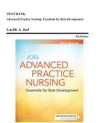 Test Bank - Advanced Practice Nursing-Essentials for Role Development, 5th Edition (Joel, 2023)