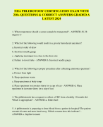 NHA PHLEBOTOMY CERTIFICATION EXAM WITH  210+ QUESTIONS & CORRECT ANSWERS GRADED A  LATEST 2024