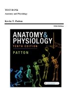 Test Bank - Anatomy and Physiology, 10th edition (Patton, 2019)