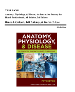 Test Bank - Anatomy, Physiology, and Disease, An Interactive Journey for Health Professionals, AP Edition, 5th Edition (Colbert, 2020)